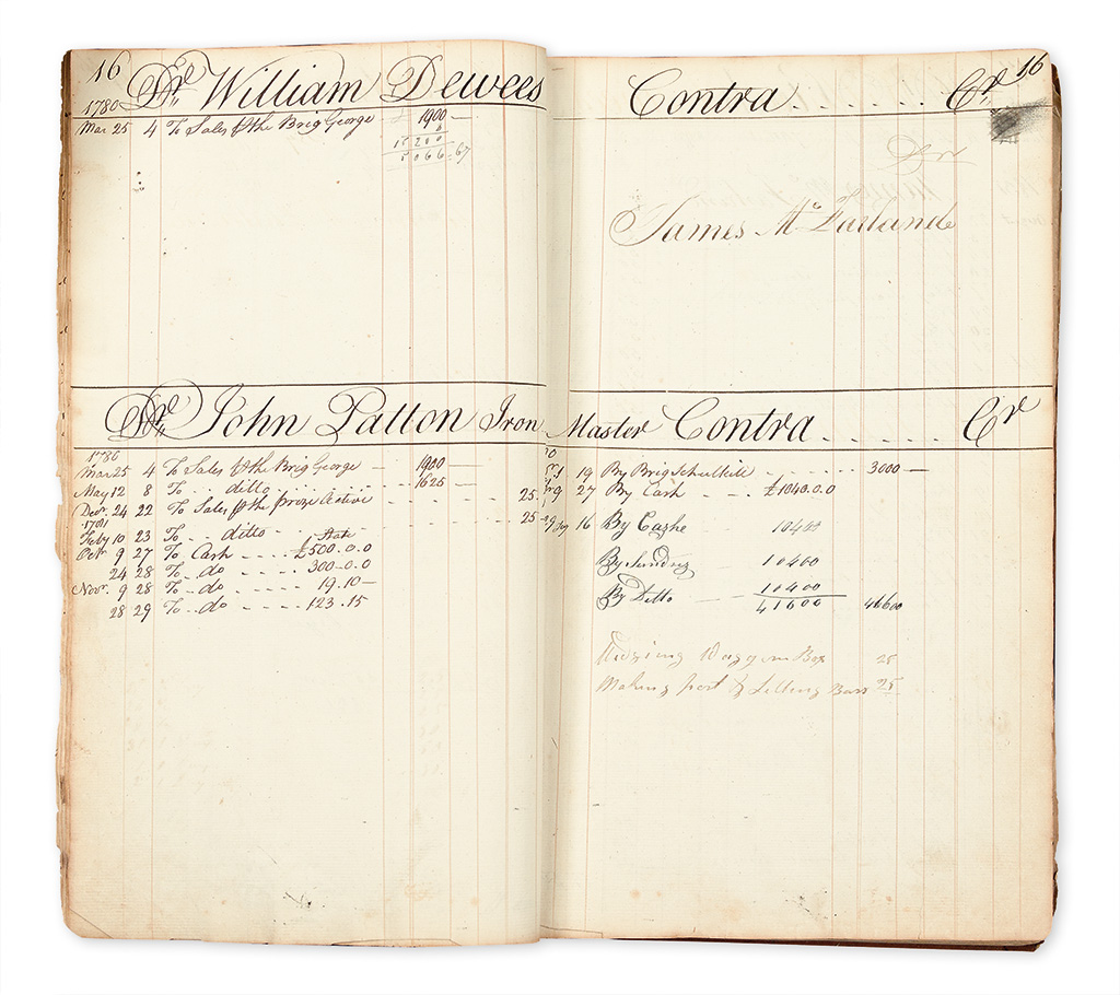 (AMERICAN REVOLUTION--1780.) Ledger of a privateer investor and merchant.